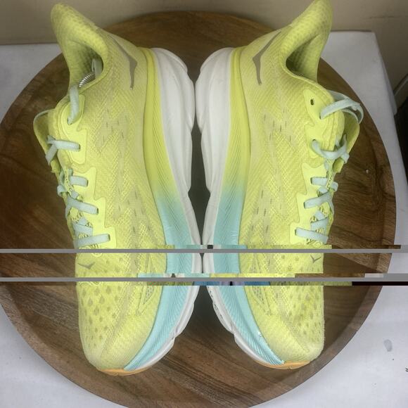 Hoka OneOne Clifton 9 Citrus Glow Womens Green Size 9 Running Shoes 1127896 CGSO - Picture 6 of 12